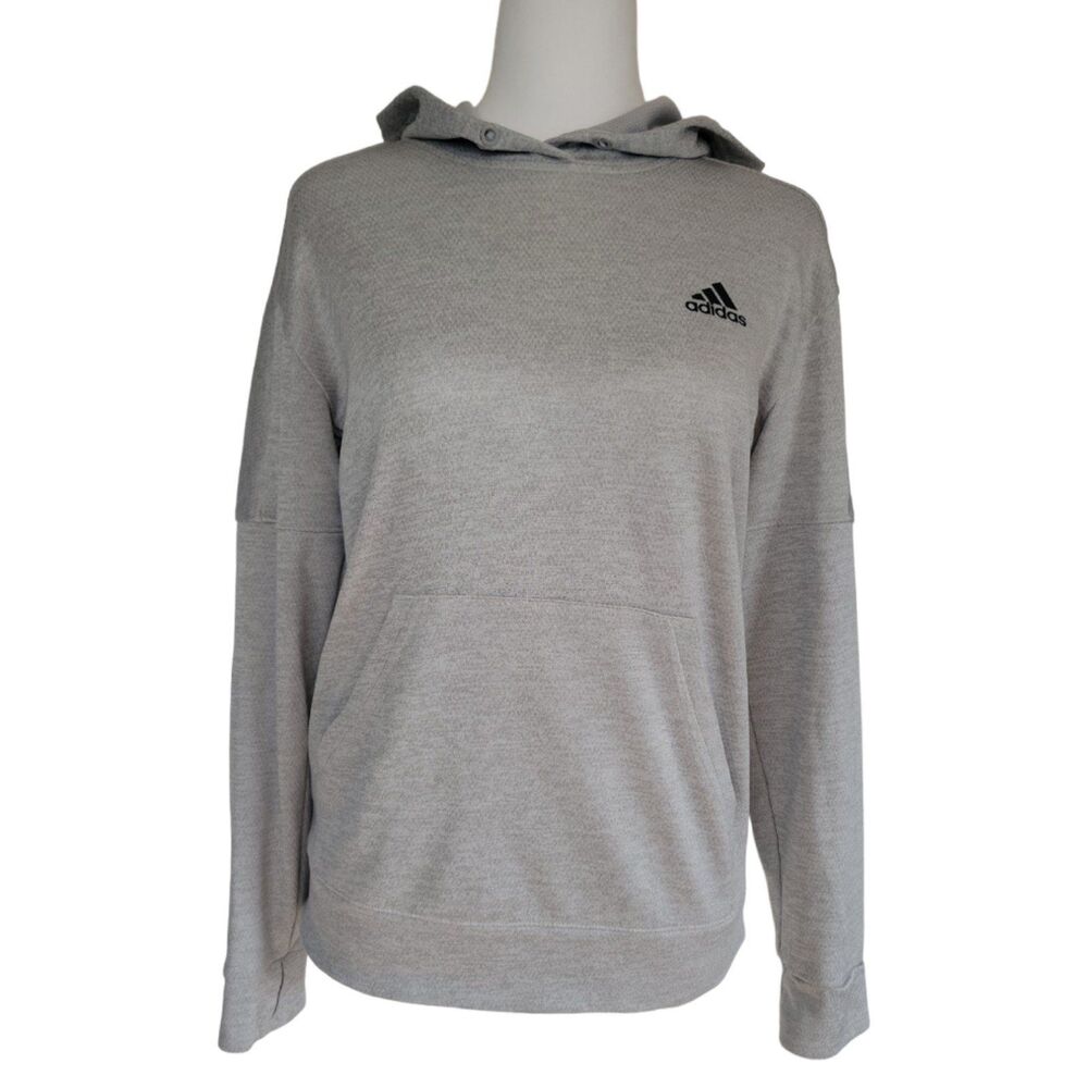 Womens Small grey adidas athletic hooded thumb hole sweatshirt